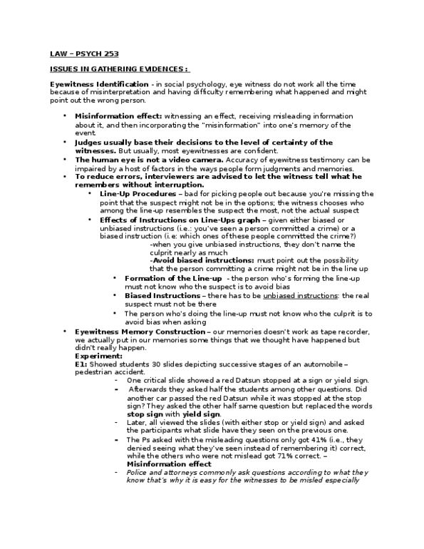 PSYCH253 Lecture Notes - Yield Sign, Psych, Voir Dire thumbnail