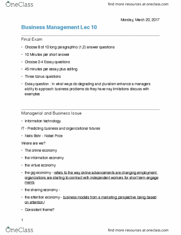 ADMN 1000H Lecture Notes - Lecture 10: Temporary Work, Virtual Economy, Don Tapscott thumbnail