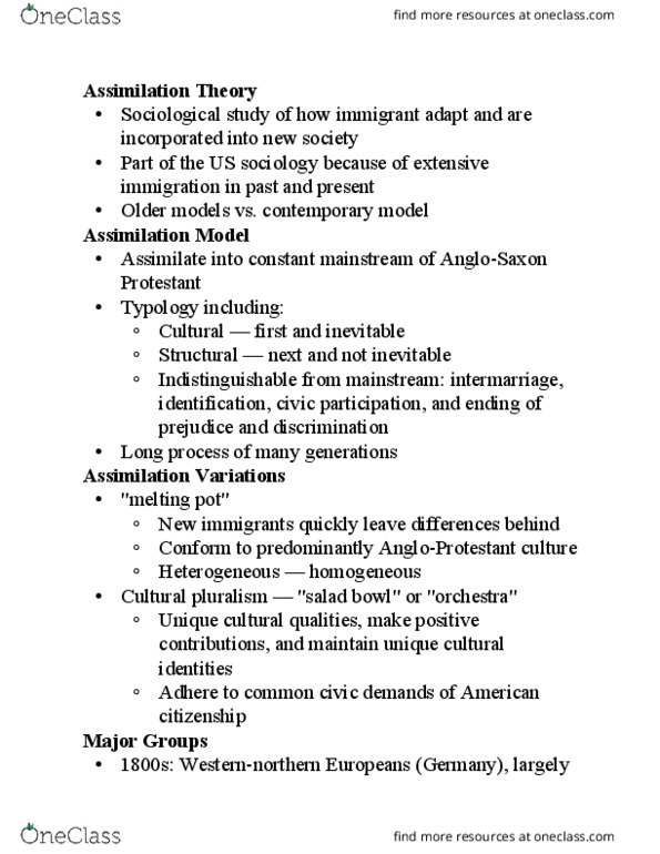 GE CLST 20B Lecture Notes - Lecture 18: Cultural Pluralism thumbnail