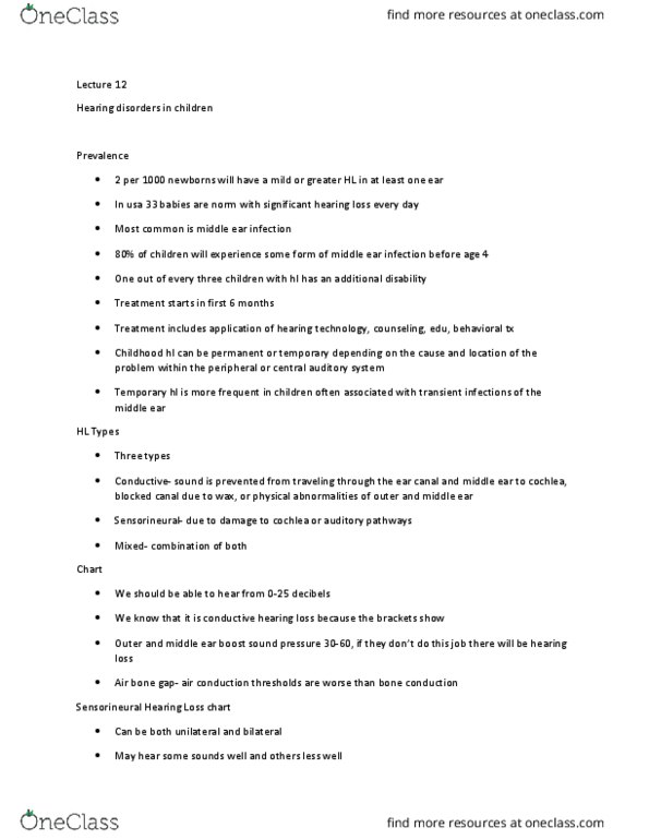 SPHHRNG 2230 Lecture Notes - Lecture 12: Conductive Hearing Loss, Otitis Media, Upper Respiratory Tract Infection thumbnail