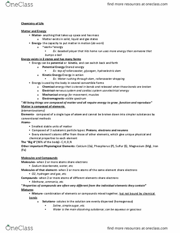 BIOL 2457 Lecture Notes - Lecture 3: Van Der Waals Force, Subatomic Particle, Salad thumbnail