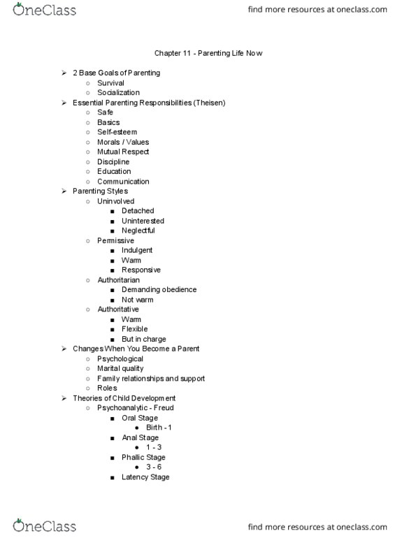 CFD 135 Lecture Notes - Lecture 11: Social Learning Theory, Phallic Stage, Genital Stage thumbnail