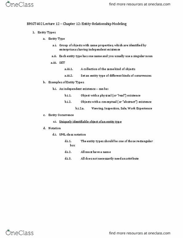 BMGT 402 Lecture Notes - Lecture 12: Unique Key, Candidate Key, Foreign Key thumbnail