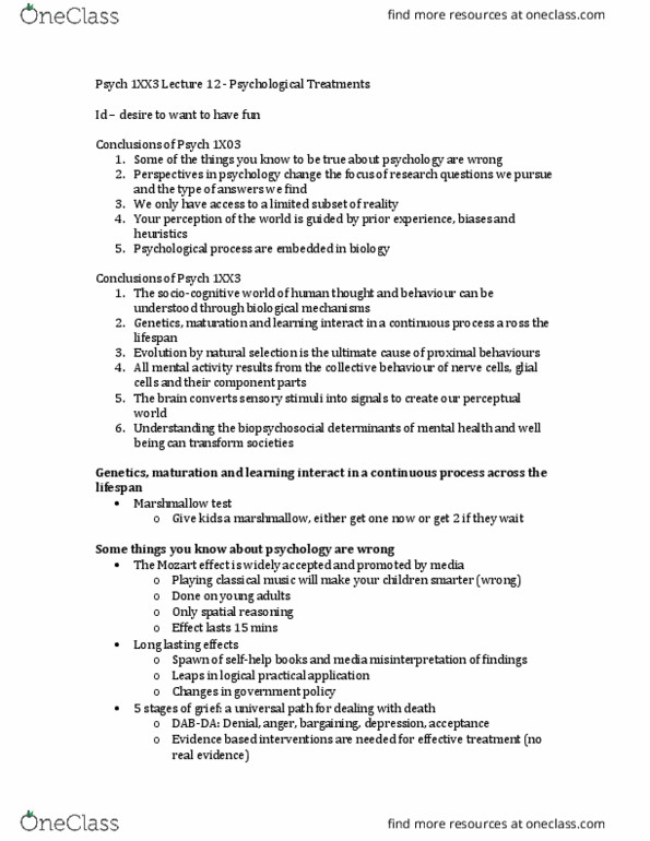 PSYCH 1XX3 Lecture Notes - Lecture 12: Reductionism, Neuroglia, Stress Management thumbnail