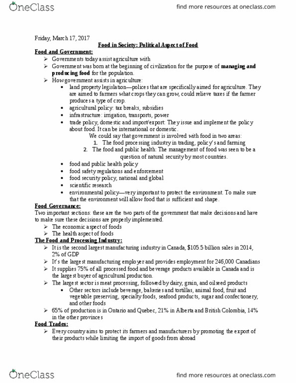 NATS 1560 Lecture Notes - Lecture 10: North American Free Trade Agreement, Pay Attention, General Agreement On Tariffs And Trade thumbnail