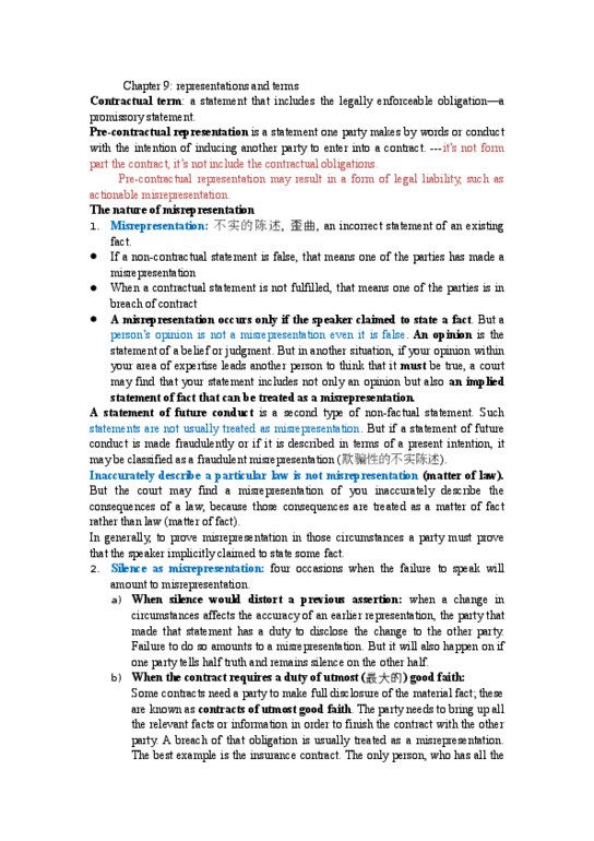 ADMS 2610 Lecture Notes - Rescission, Contra Proferentem, Parol Evidence Rule thumbnail