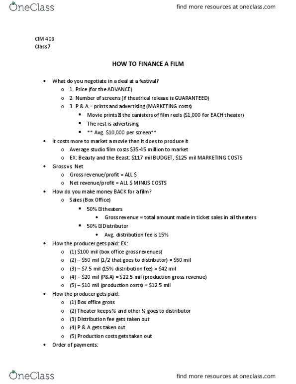 CIM 409 Lecture 7: CIM 409 Class 7 Notes thumbnail