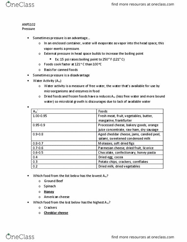 ANFS102 Lecture Notes - Lecture 11: Spinach, Mouthfeel, Corn Flakes thumbnail