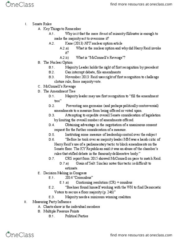 POS 4424 Lecture Notes - Lecture 13: Chicago Fire (Season 3), Nuclear Option, Congressional Research Service Reports thumbnail