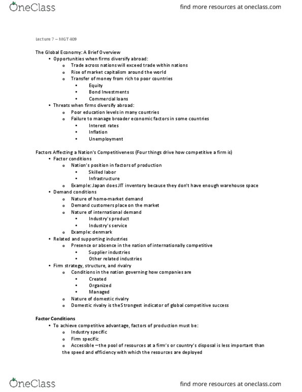 MGT 409 Lecture Notes - Lecture 7: Beck, World Economy, Offshoring thumbnail