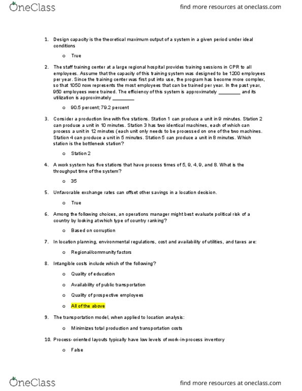 ISDS 3115 Study Guide - Spring 2017, Midterm - Total Quality Management ...