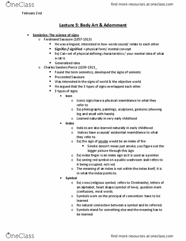 ANT208H5 Lecture Notes - Lecture 5: Semiotics, A.C.A.B., Ms-13 thumbnail