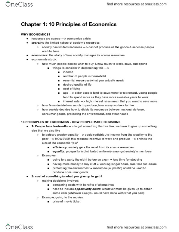 ECON 1 Lecture Notes - Lecture 1: Externality thumbnail