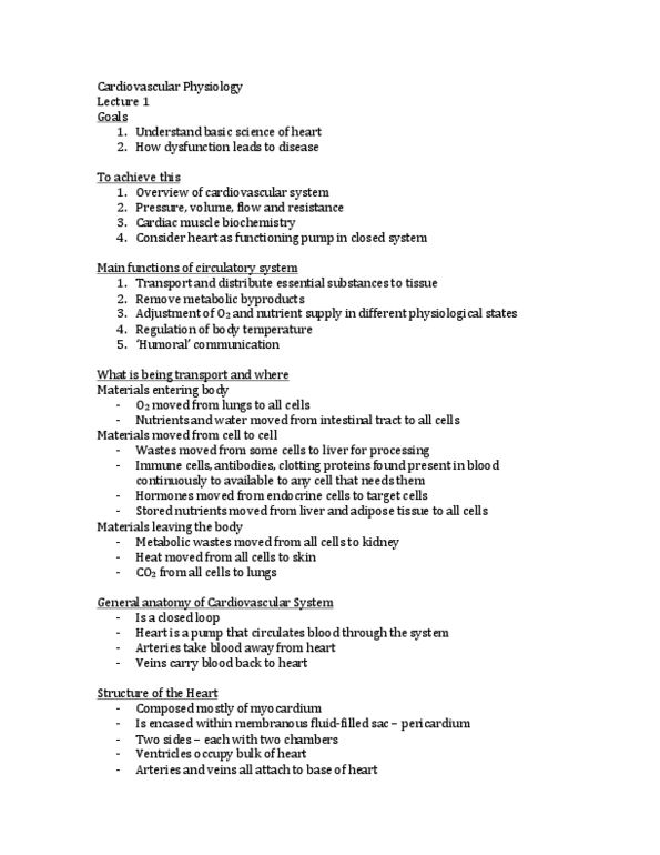 PSL301H1 Lecture Notes - Artificial Heart, Carotid Sinus, Coronary Circulation thumbnail