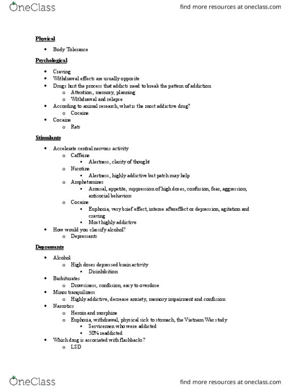 PSY 110 Lecture Notes - Lecture 6: Designer Drug, Disinhibition, Barbiturate thumbnail