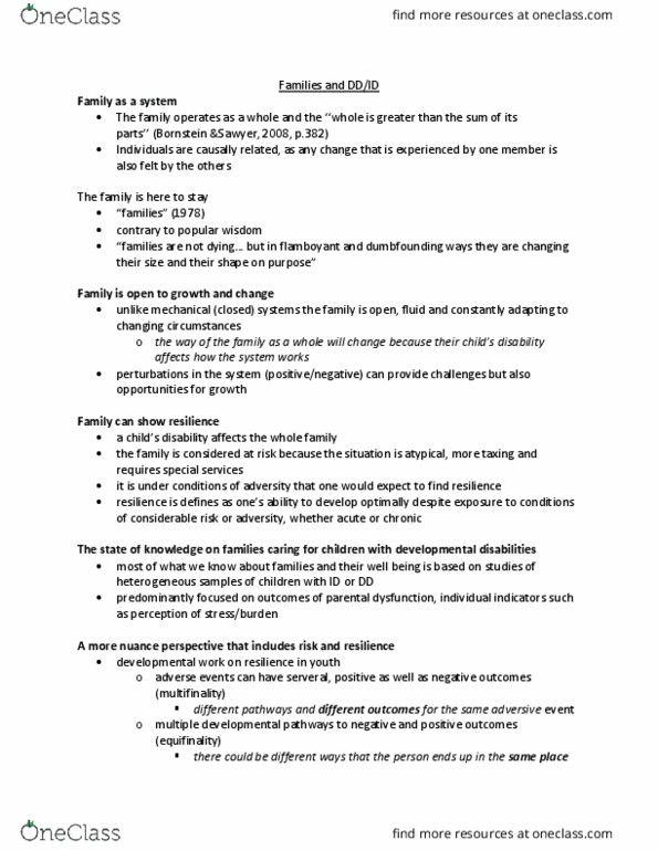 PSYC 391 Lecture Notes - Lecture 9: Family Values, Single Parent thumbnail