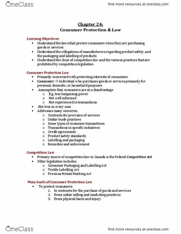 Management and Organizational Studies 2275A/B Lecture Notes - Lecture 9: Consumer Product Safety Act, Canadian Broadcast Standards Council, Email Spam thumbnail