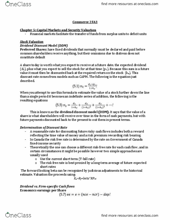 COMMERCE 2FA3 Chapter Notes - Chapter 5: Risk Premium, Interest Rate Risk, Futures Contract thumbnail