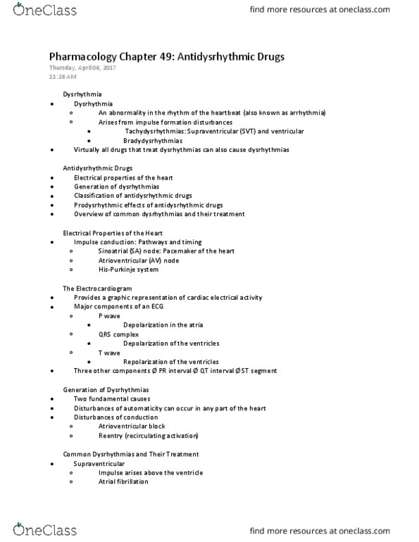 NURS 3331 Chapter Notes - Chapter 49: Lovastatin, Paroxysmal Attack, Constipation thumbnail