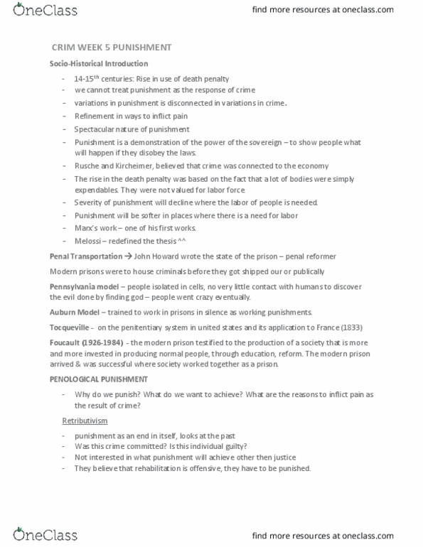 CRCJ 1000 Lecture Notes - Lecture 6: Parole Board Of Canada, House Arrest, Halfway House thumbnail