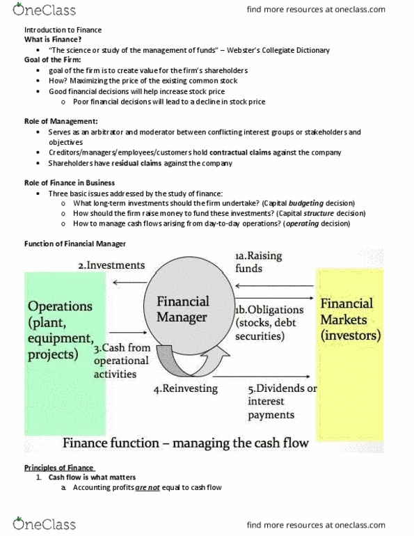 Management and Organizational Studies 1023A/B Lecture Notes - Lecture 6: Net Present Value, Cash Flow, Market Risk thumbnail