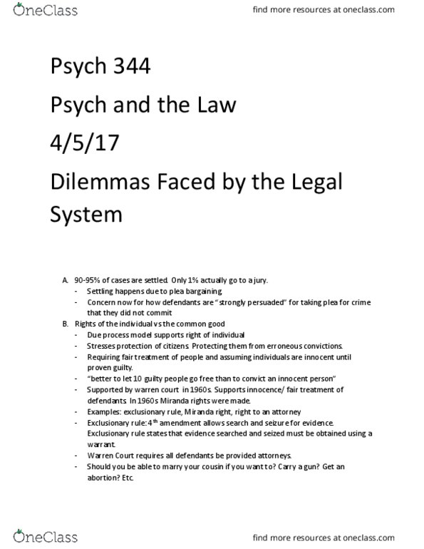 PSY 344 Lecture Notes - Lecture 5: Three-Strikes Law, Jeff Sessions, Motor Vehicle Exception thumbnail