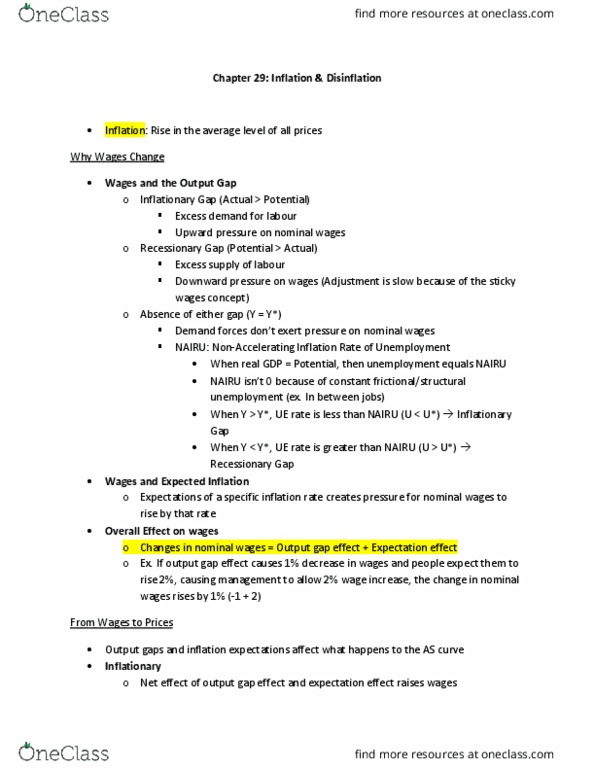 EC140 Chapter Notes - Chapter 29: Monetary Policy, Bacteriostatic Agent, Nairu thumbnail