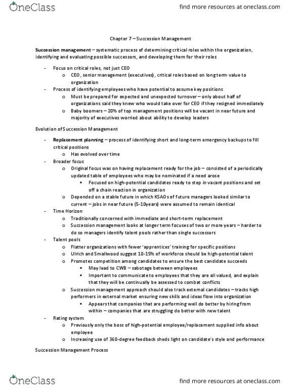 Management and Organizational Studies 3383A/B Chapter Notes - Chapter 7: Baby Boomers, Management Development, Knowledge Worker thumbnail