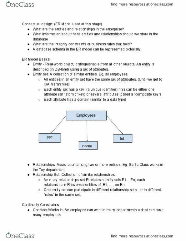 COMPSCI 122A Lecture Notes - Lecture 2: Unique Key, Data Integrity, Compound Key thumbnail