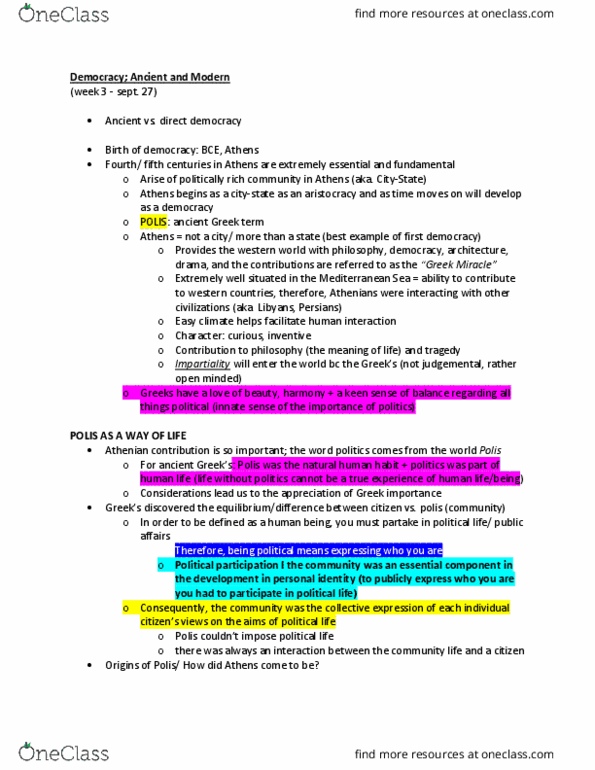 POLS 1000 Lecture 3: Democracy thumbnail