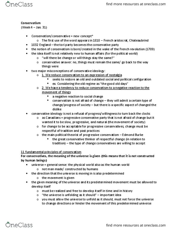 POLS 1000 Lecture Notes - Lecture 16: Joseph De Maistre, Abstract Theory, French Revolution thumbnail