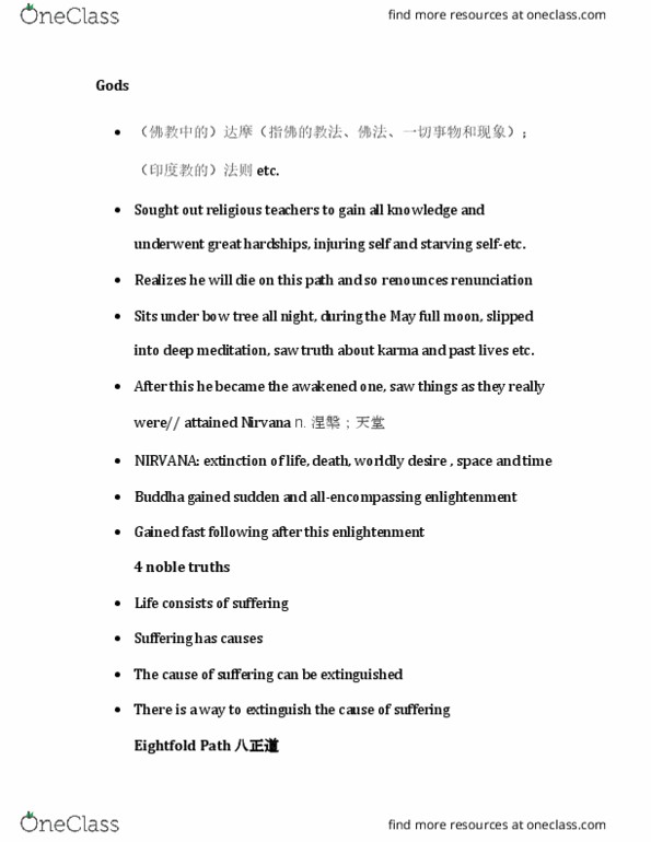 CHN 101 Lecture Notes - Lecture 3: Noble Eightfold Path thumbnail