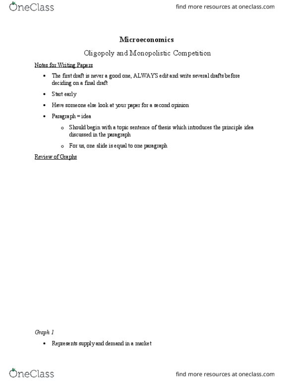 HON 1302 Lecture Notes - Lecture 16: Monopolistic Competition, Perfect Competition, Oligopoly thumbnail