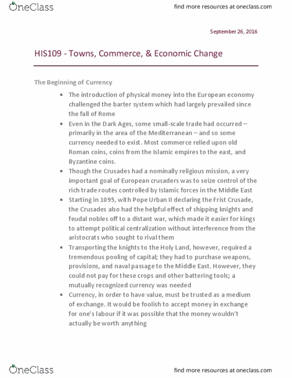 HIS109Y1 Lecture 5: HIS109 - Towns, Commerce, & Economic Change thumbnail