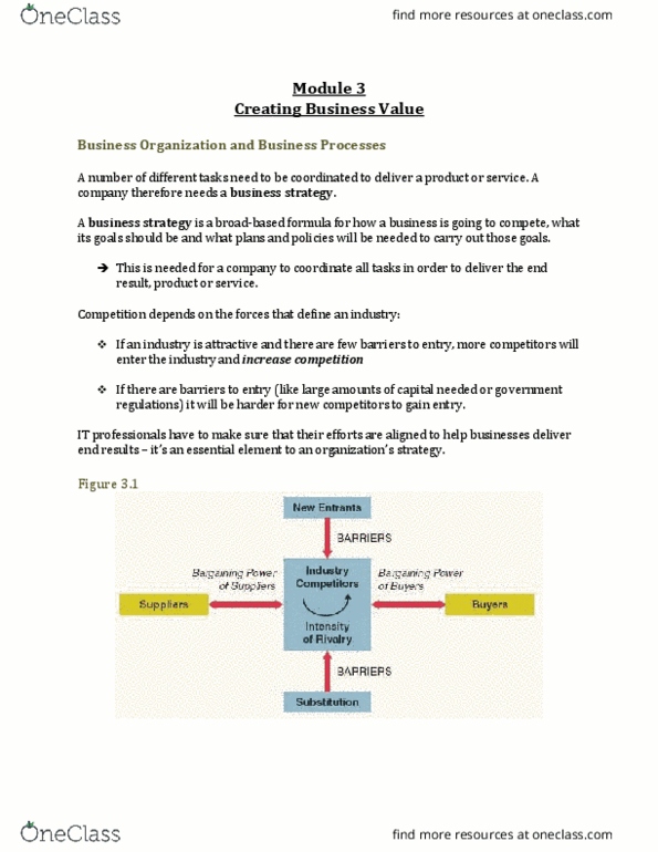 COMM 226 Chapter Notes - Chapter 3: Business Process Reengineering, Business Process, Competitive Advantage thumbnail