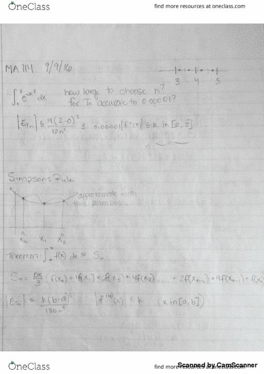 MA 114 Lecture 7: Calc 2: Simpsons Rule thumbnail