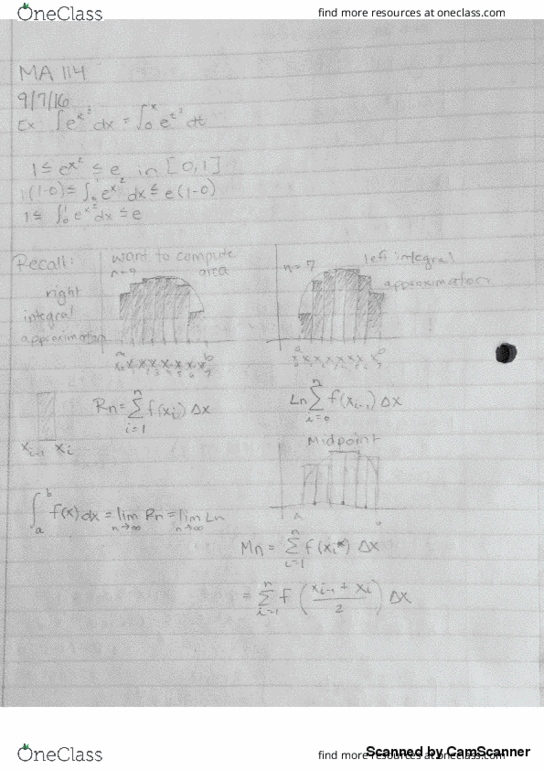 MA 114 Lecture 6: Calc 2: Riemann Sums thumbnail