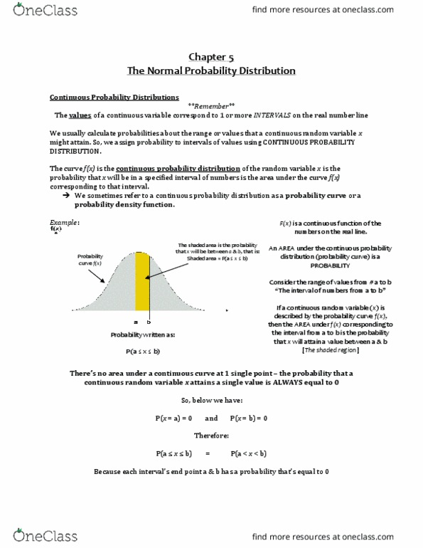 COMM 215 Chapter Notes - Chapter 5: Random Variable, Normal Distribution, Standard Deviation thumbnail