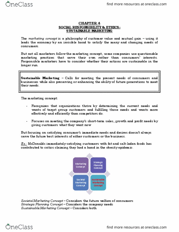 COMM 223 Chapter Notes - Chapter 4: Consumer Product Safety Act, Planned Obsolescence, Customer Relationship Management thumbnail