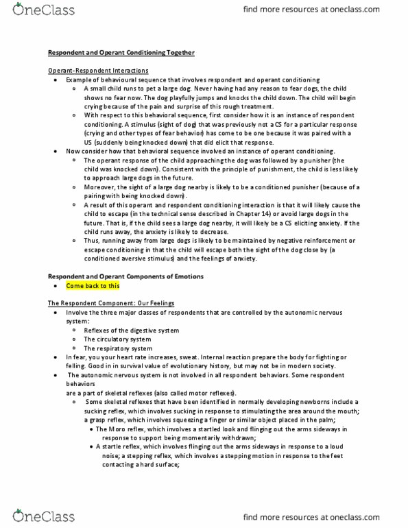 PSYB45H3 Chapter Notes - Chapter 15: Pharyngeal Reflex, Classical Conditioning, Startle Response thumbnail