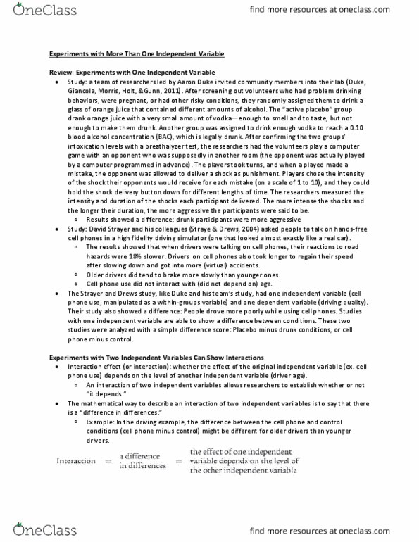 PSYB04H3 Chapter Notes - Chapter 12: Factorial Experiment, Dependent And Independent Variables, Word Association thumbnail