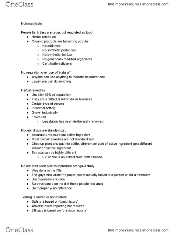 BPS 1101 Lecture Notes - Lecture 14: Antibiotics, Homeopathy, Samuel Hahnemann thumbnail