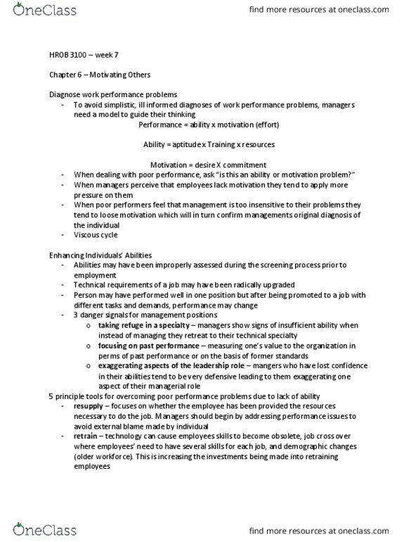 HROB 3100 Chapter Notes - Chapter 6: Theory X And Theory Y, Absenteeism, Organizational Culture thumbnail