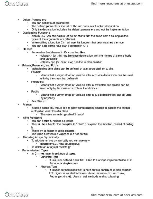 CS 24000 Lecture Notes - Lecture 11: Inline Function, In C, Compile Time thumbnail