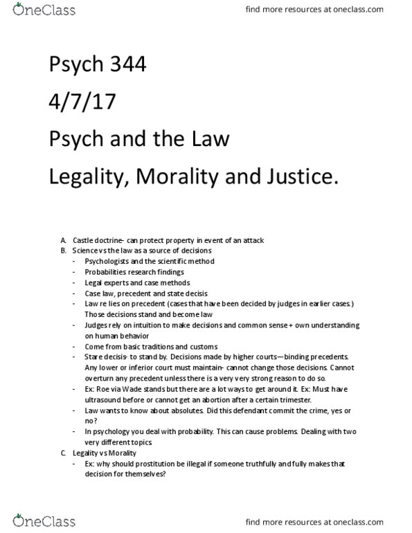 PSY 344 Lecture Notes - Lecture 6: Negligent Homicide, Moral Development, Fundamental Attribution Error thumbnail