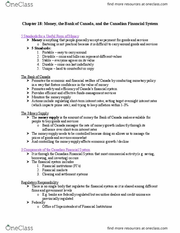 COMMERCE 1E03 Lecture Notes - Lecture 18: Financial Transaction, Penny Stock, Canada Deposit Insurance Corporation thumbnail