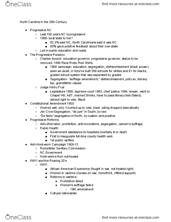 HIS 3728 Lecture Notes - Lecture 10: 1918 Flu Pandemic, De Facto, De Jure thumbnail