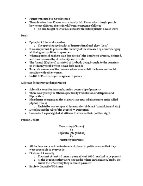 CLST 100 Lecture Notes - Cleisthenes, Phyle, Peisistratos thumbnail