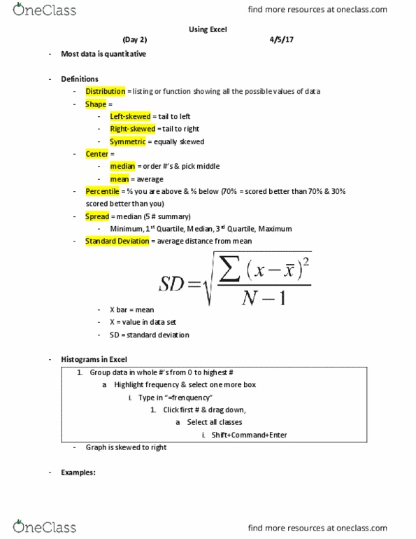 MATH 243 Lecture Notes - Lecture 2: Quartile, Standard Deviation, Percentile thumbnail