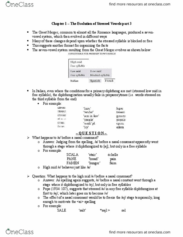 LIN376H5 Chapter Notes - Chapter 1: Diphthong, Vowel Breaking, Joule thumbnail